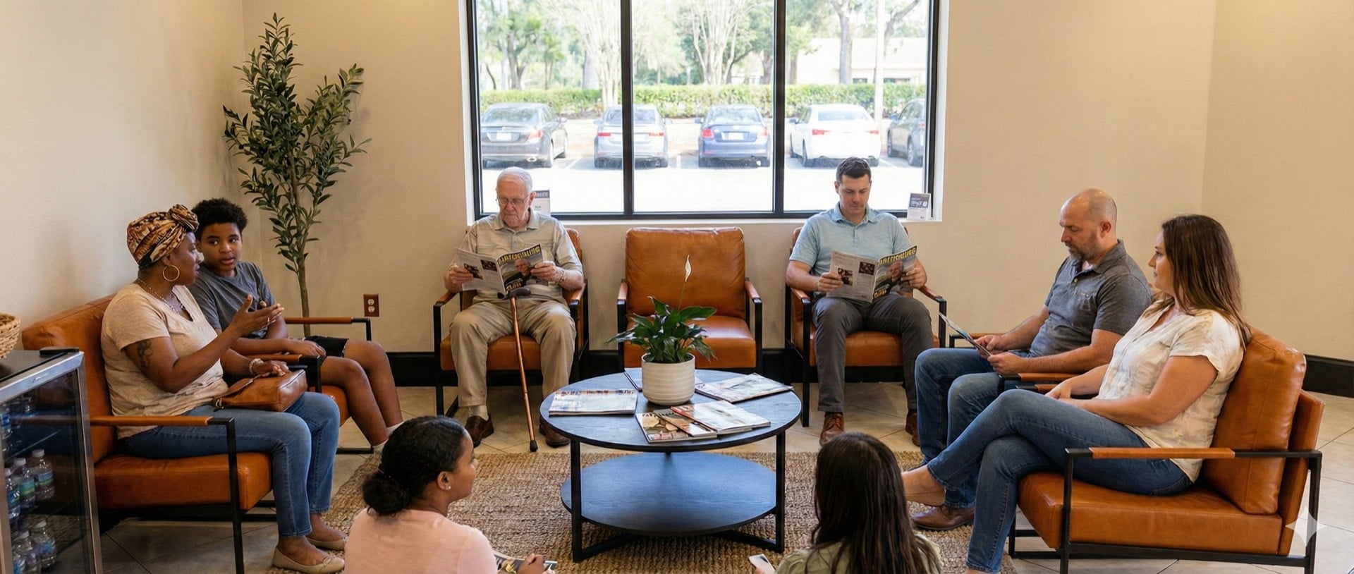 Patients in the Charis Neurology Lake Mary lobby